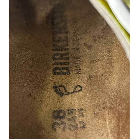 Birkenstock Gizeh Sandals Shoes Women’s Size 38 Size 8 Neon Leather Thong Slides - Picture 7 of 8
